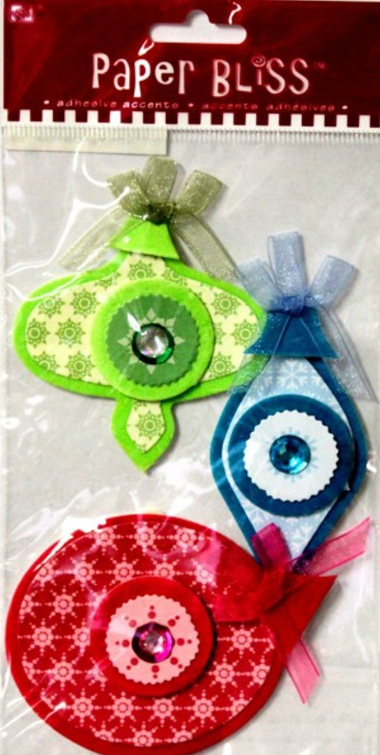 Westrim Crafts Paper Bliss Ornament Delight Christmas Dimensional Stickers