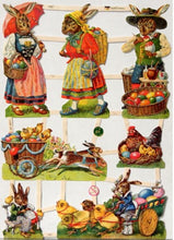 Vintage Easter Ges Gesch EF German Glittered Die-cuts