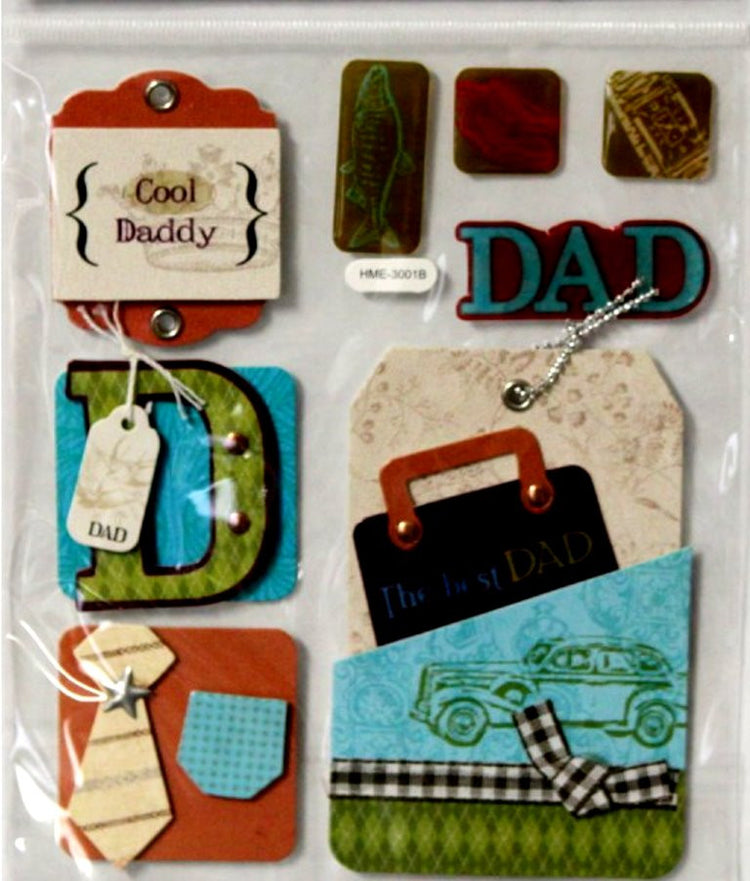 Sticker King Dad Dimensional Handmade Sticker Embellishments