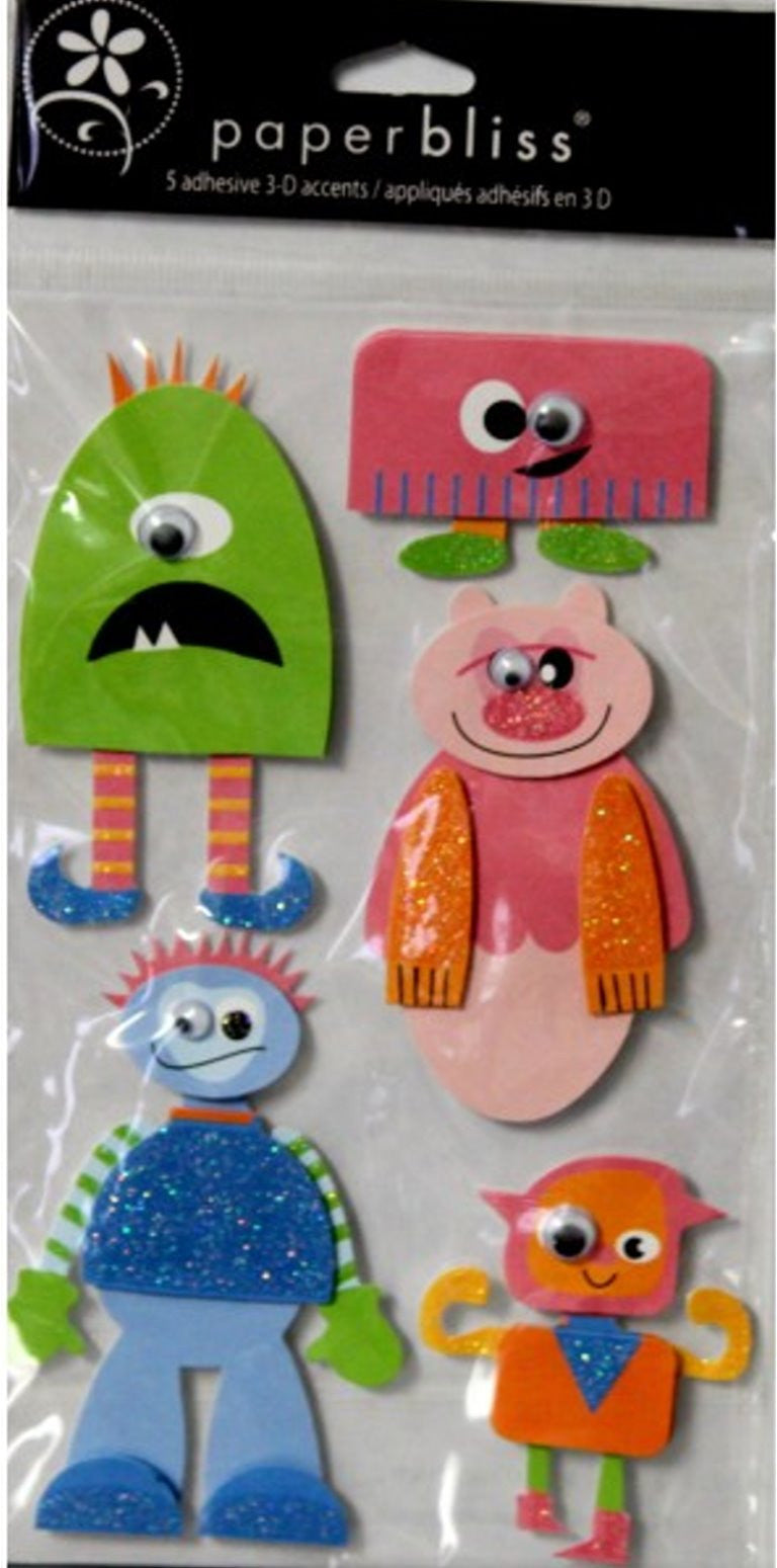 Westrim Crafts Paper Bliss Monster Mania Dimensional Stickers