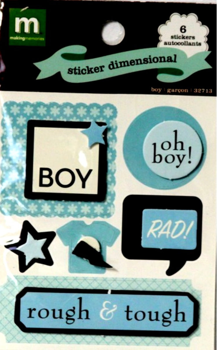 Making Memories Boy Dimensional Stickers - SCRAPBOOKFARE
