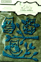 Colorbok Glitzy Glitter Puffy Owls Stickers - SCRAPBOOKFARE