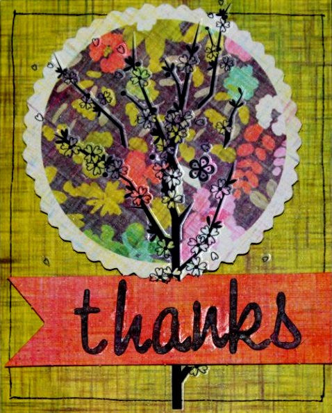 Scrapbookfare Thanks Handmade Dimensional Greeting Card