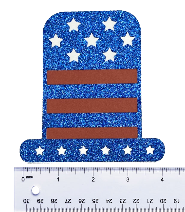 T & H Creations Handmade 4th of July Multi-Layered Top Hat Die-cut Embellishment