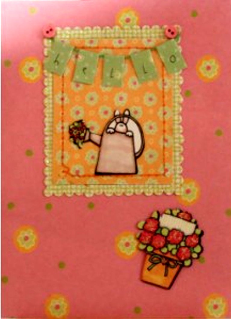 Scrapbookfare Hello & Any Occasion Handmade Dimensional Greeting Card