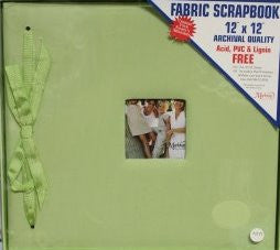 C.R. Gibson 12 x 12 Green Fabric Top Loading Scrapbook Album - SCRAPBOOKFARE