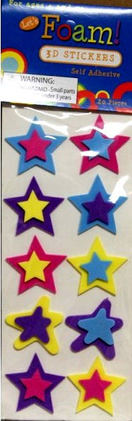 Stars Foam Dimensional Scrapbook Stickers