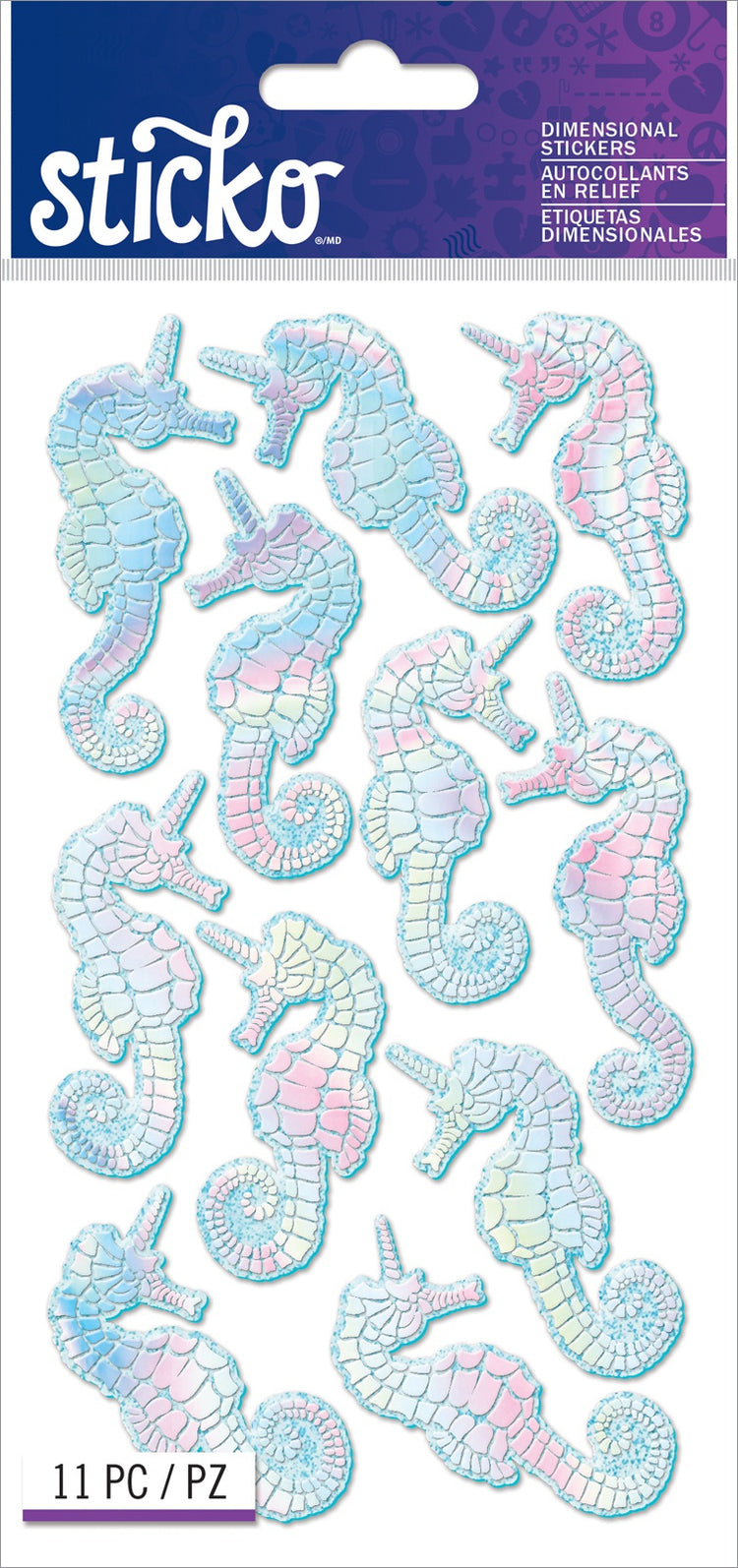 Sticko Iridescent Seacorns Dimensional Stickers