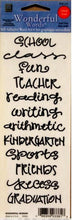 Wonderful Words School And Sports Scrapbook Stickers