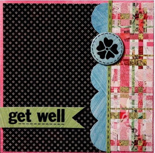 Scrapbookfare Get Well Handmade Dimensional Greeting Card