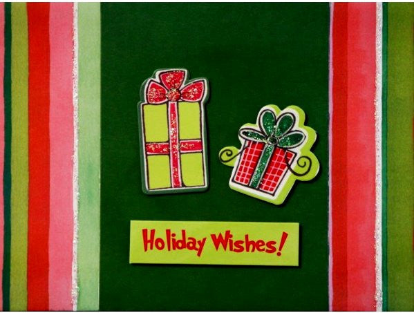 Scrapbookfare Christmas Holiday Wishes Handmade Dimensional Greeting Card