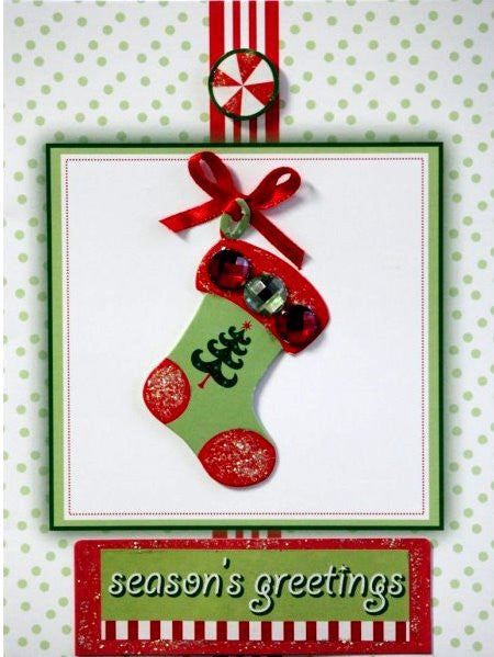 Scrapbookfare Christmas Season's Greetings Handmade Dimensional Greeting Card