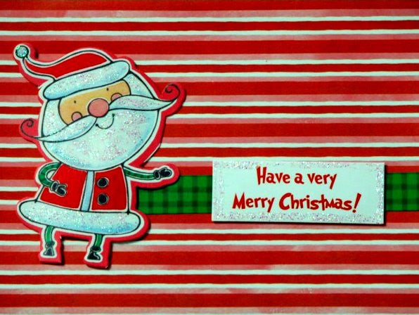 Scrapbookfare Christmas Have A Merry Christmas Handmade Dimensional Greeting Card - SCRAPBOOKFARE