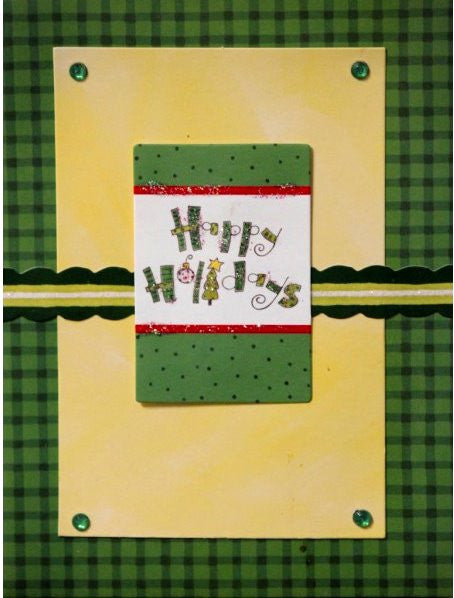 Scrapbookfare Christmas Happy Holidays Handmade Dimensional Greeting Card - SCRAPBOOKFARE