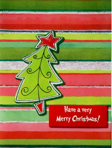 Scrapbookfare Christmas Have A Merry Christmas Handmade Dimensional Greeting Card - SCRAPBOOKFARE