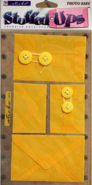 EK Success Sticko Stuffed Ups Yellow Self-Adhesive Envelopes Embellishments - SCRAPBOOKFARE