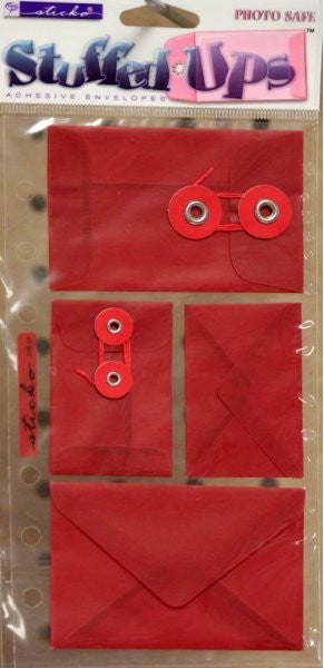 EK Success Sticko Stuffed Ups Red Self-Adhesive Envelopes Embellishments - SCRAPBOOKFARE