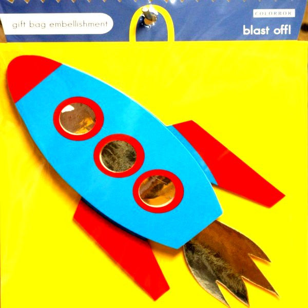 Colorbok Blast Off Rocket Gift Bag Embellishment - SCRAPBOOKFARE