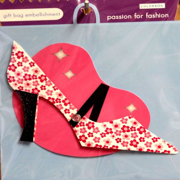 Colorbok Passion For Fashion Shoe Gift Bag Embellishment - SCRAPBOOKFARE
