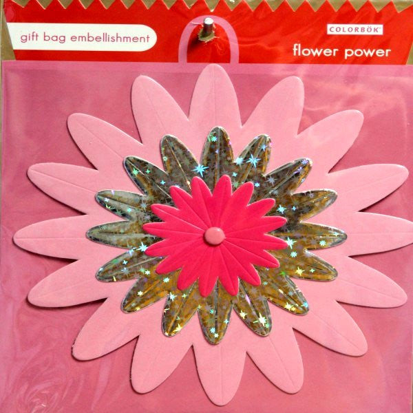 Colorbok Flower Power Gift Bag Embellishment - SCRAPBOOKFARE