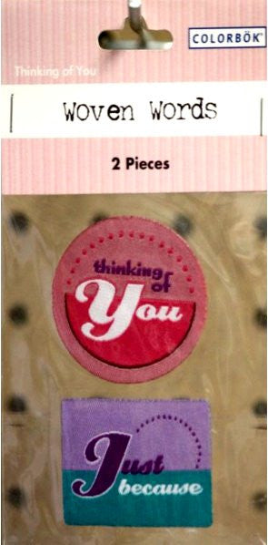 Colorbok Thinking Of You Woven Words Stickers - SCRAPBOOKFARE