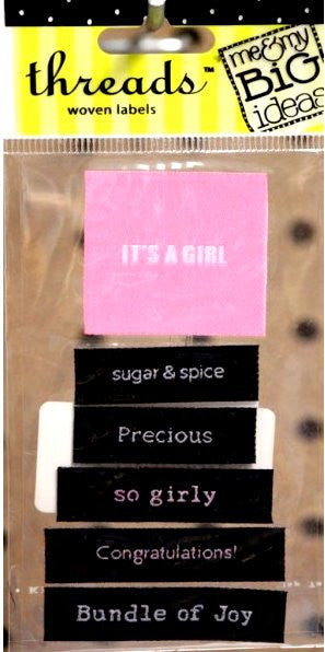 Me & My Big Ideas Baby Girl Threads Woven Labels - SCRAPBOOKFARE