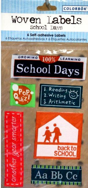 Colorbok School Days Woven Labels - SCRAPBOOKFARE