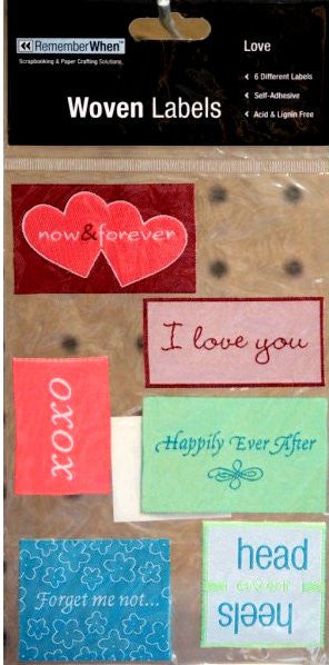 Colorbok Remember When Love Woven Labels - SCRAPBOOKFARE
