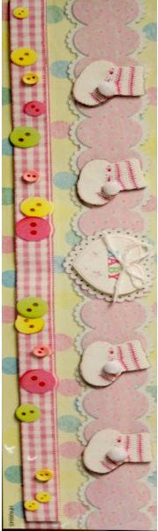 Baby Girl Premium Dimensional Die-Cut Cardstock Border - SCRAPBOOKFARE