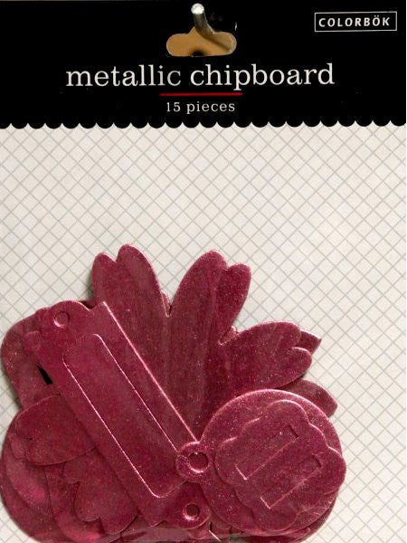 Colorbok Pink Metallic Chipboard Accents Embellishments - SCRAPBOOKFARE