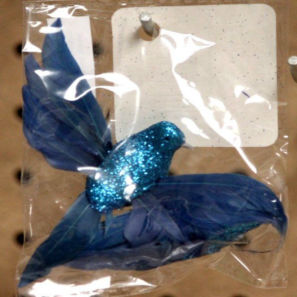 Glittered Azure Blue Birds Clip Embellishments - SCRAPBOOKFARE
