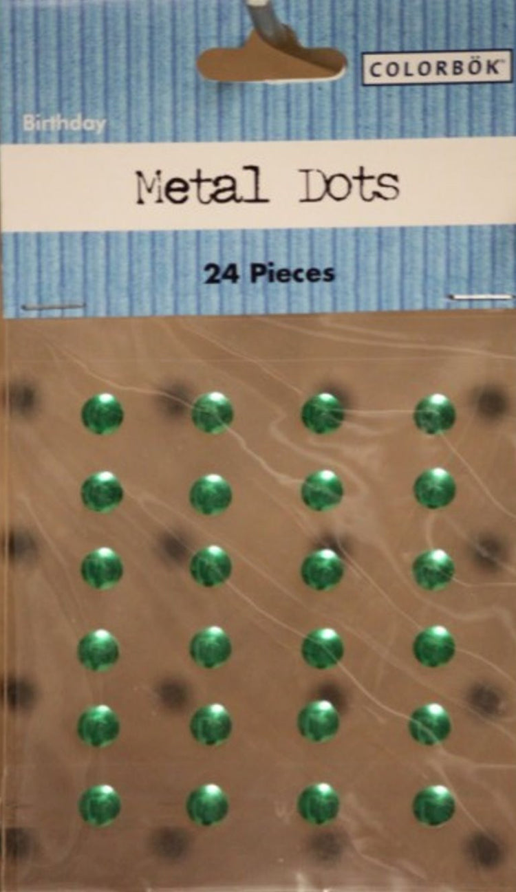 Colorbok Green Self-Adhesive Metal Dots Stickers Embellishments - SCRAPBOOKFARE