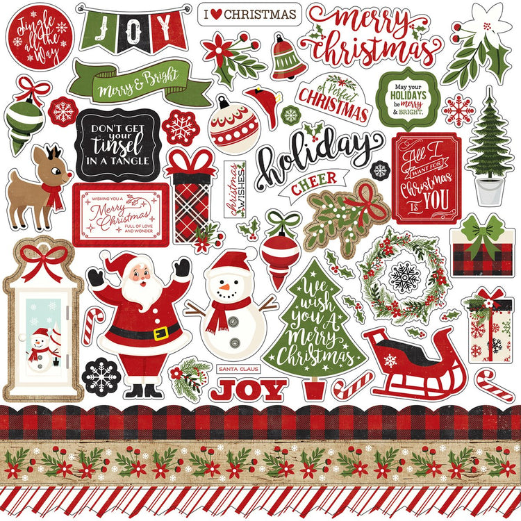 Echo Park A Perfect Christmas 12 x 12 Element Sticker Sheet