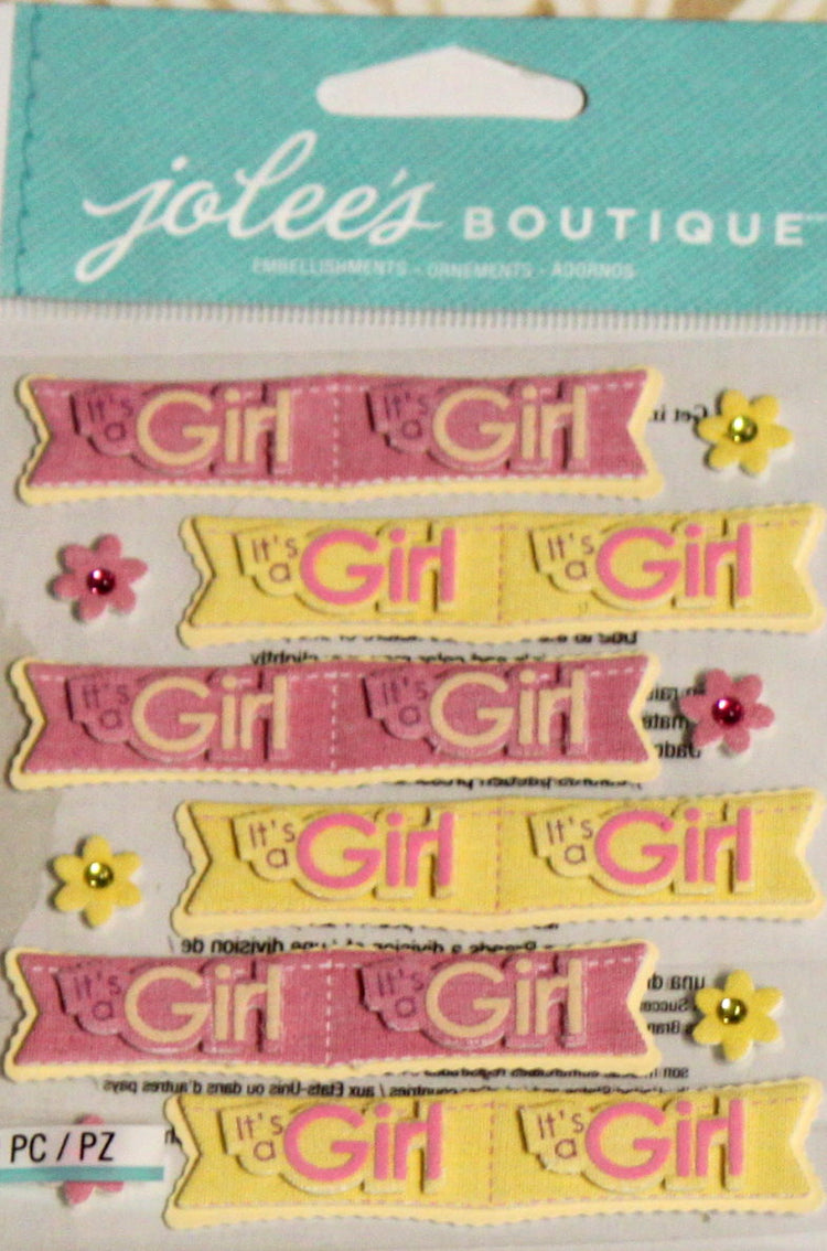 Jolee's Boutique Baby Girl Banner Dimensional Stickers