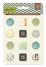 Basic Grey Hey You Electric Buttons Embellishment Pack
