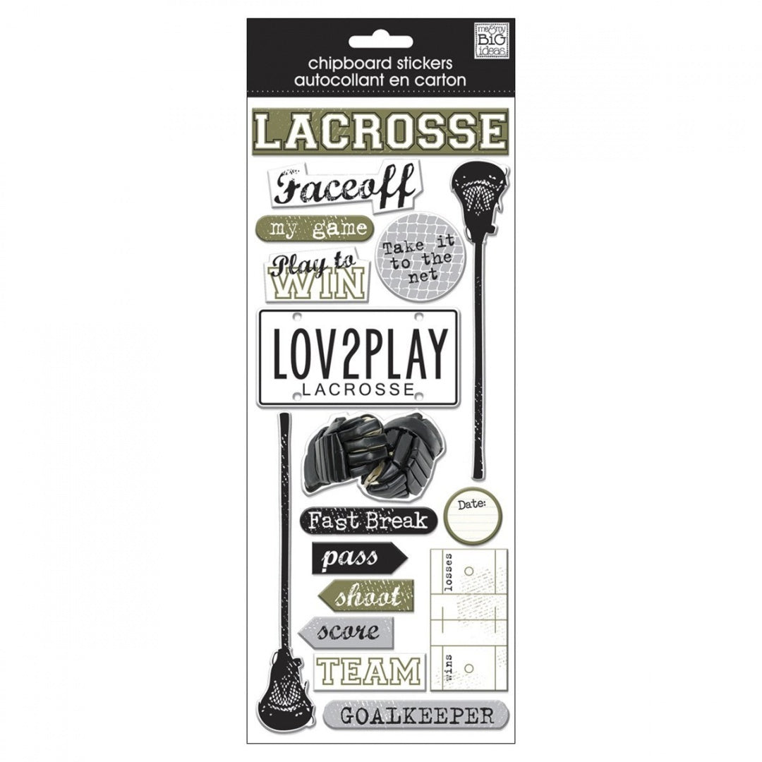 Me & My Big Ideas Large Lacrosse Chipboard Stickers