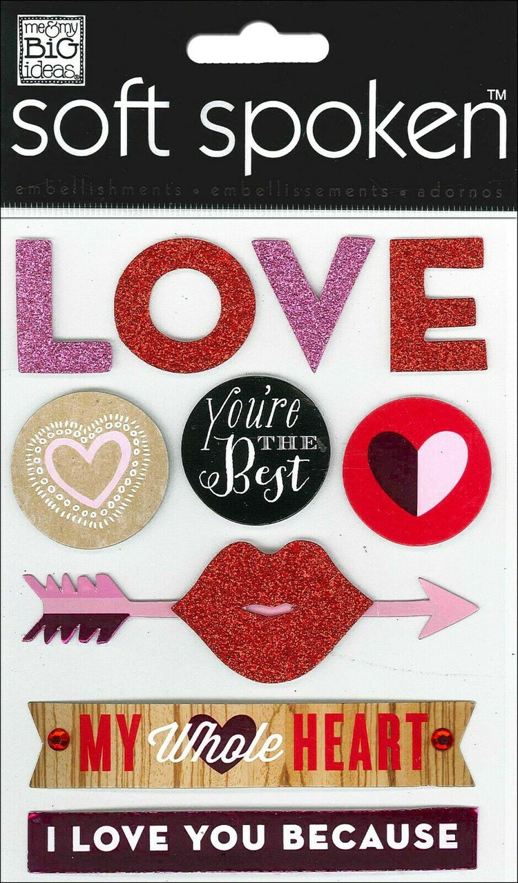 Me & My Big Ideas Soft Spoken Love Dimensional Stickers