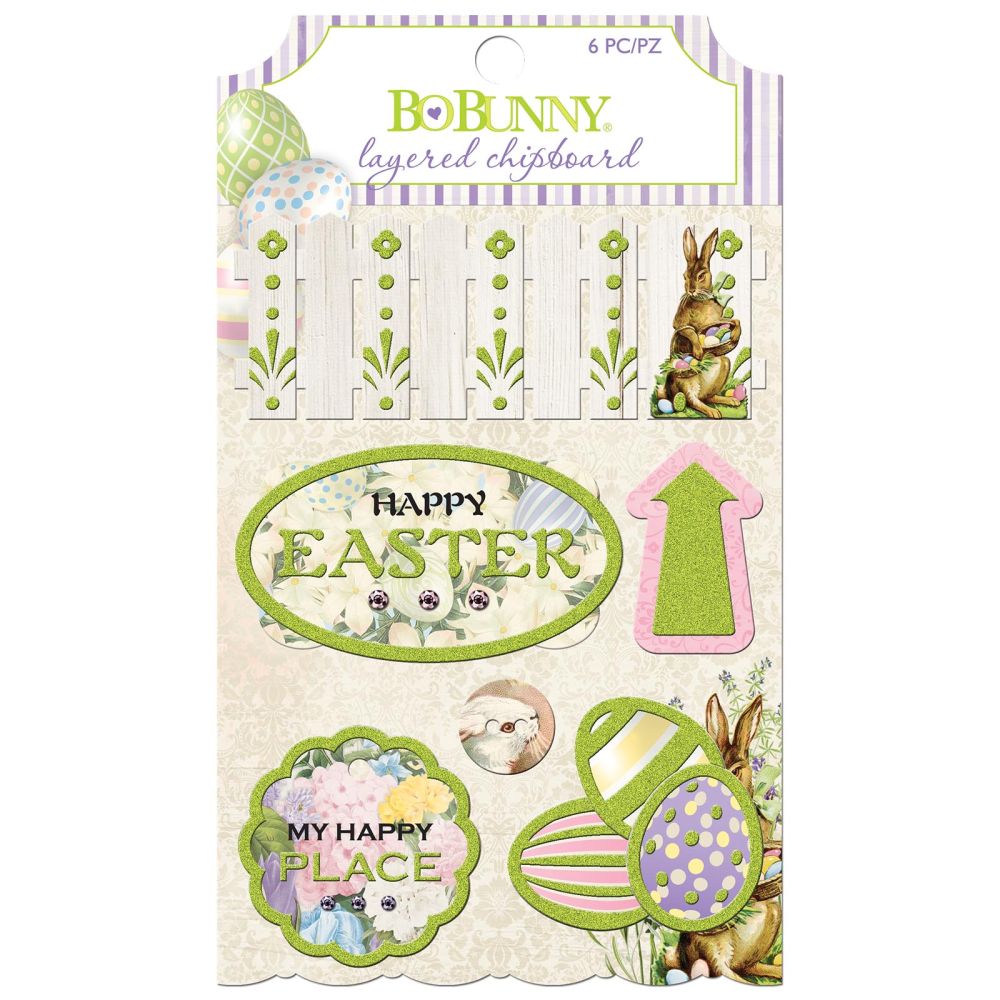 BoBunny Cottontail Layered Chipboard Stickers