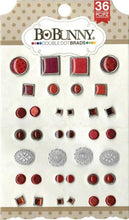 BoBunny 36p Double Dot Ruby Red Brads