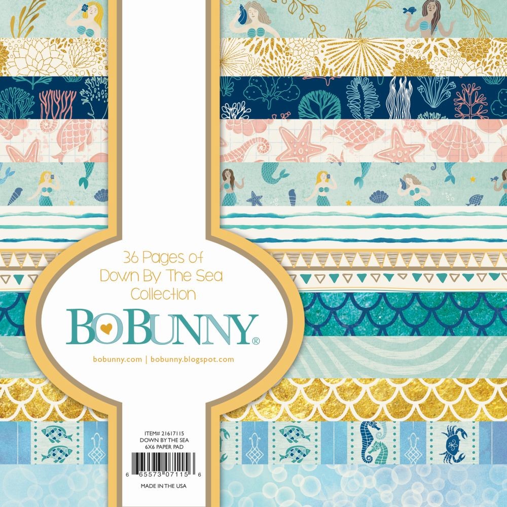 BoBunny Down By The Sea Collection 6 x 6 Scrapbook Paper Pad