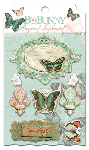 BoBunny Gabrielle Layered Chipboard Stickers