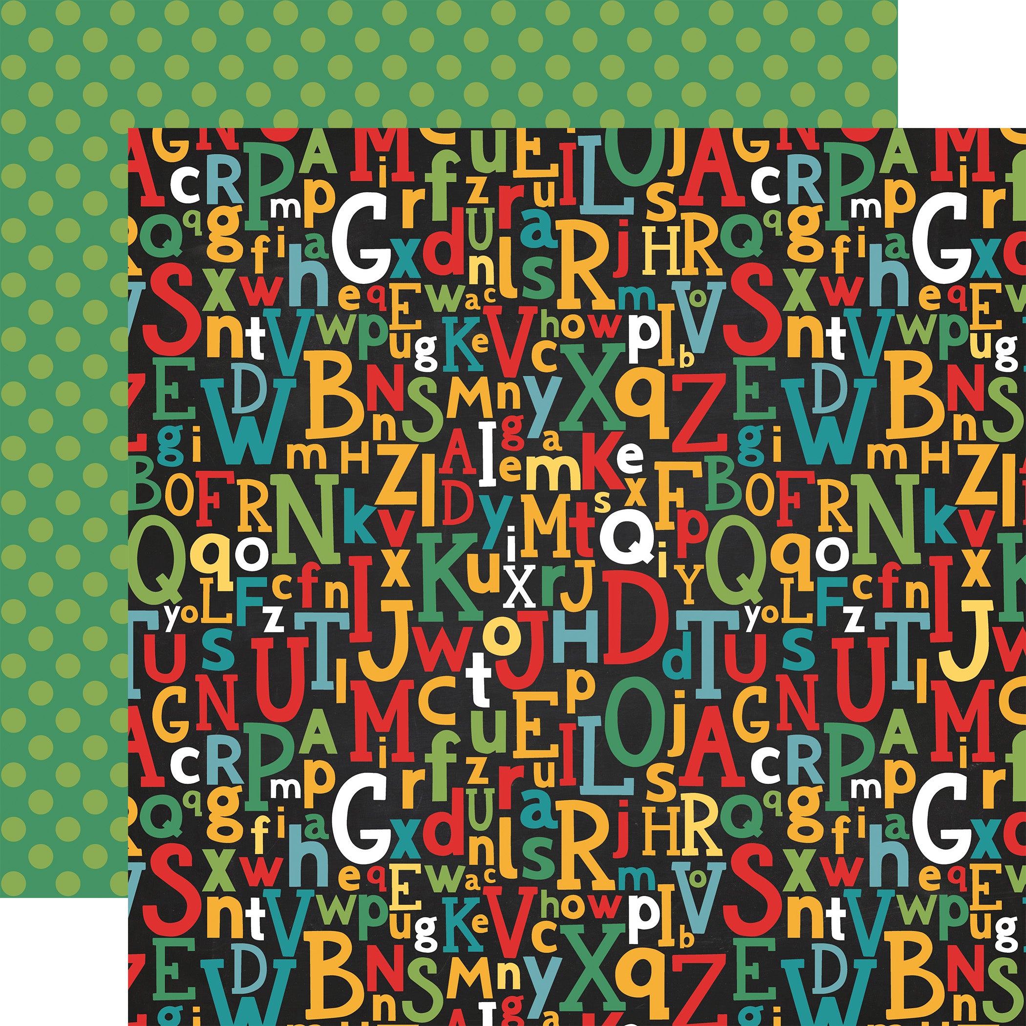Echo Park Back To School Alphabet Scramble 12 x 12 Double-Sided Scrapbook Paper