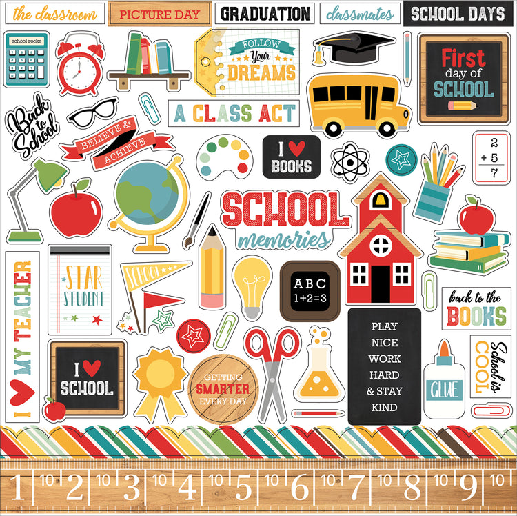 Echo Park Back To School 12 x 12 Element Stickers