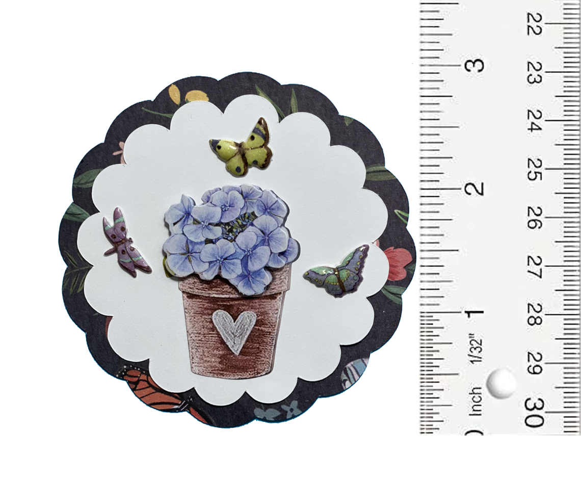 T & H Creations Handmade Multi-Layer Flower Pot Medallion Die-cut Embellishment