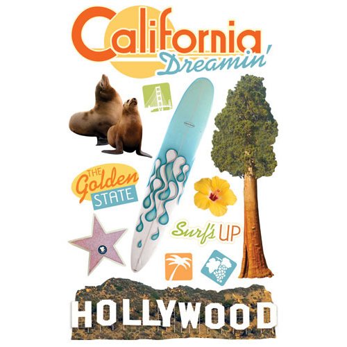 Paper House Hollywood California Dimensional Sticker