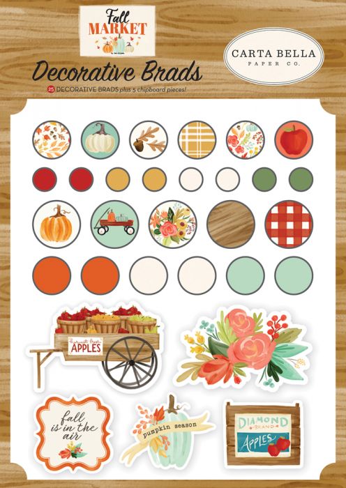 Carta Bella Fall Market Decorative Brads