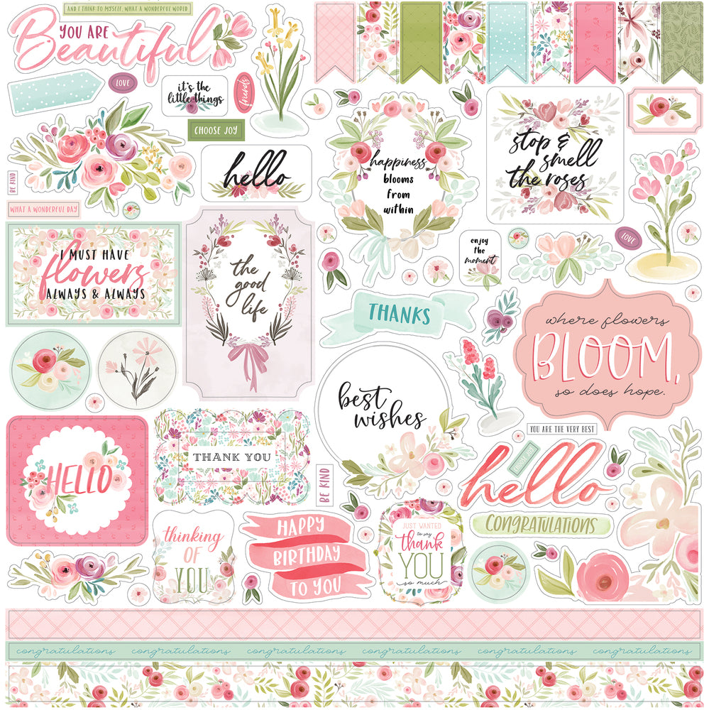 Carta Bella Flora No.3 12 x 12 Element Sticker Sheet