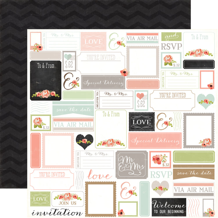Echo Park Rustic Elegance Labels 12 x 12 Double-Sided Cardstock Paper