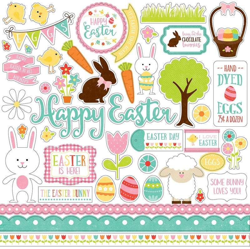 Echo Park Celebrate Easter 12" X 12" Element Sticker Sheet