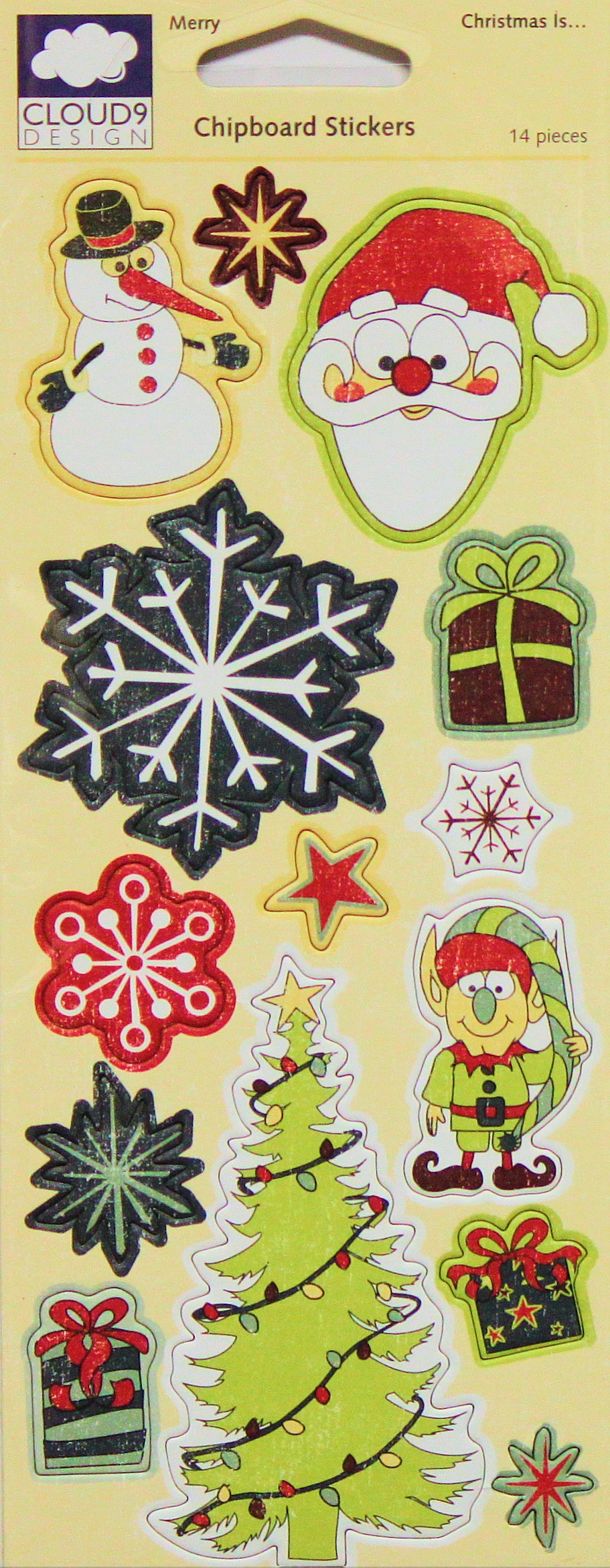 Cloud 9 Design Merry Chipboard Stickers